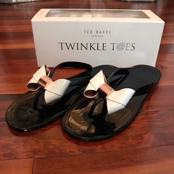 black jelly flip flops